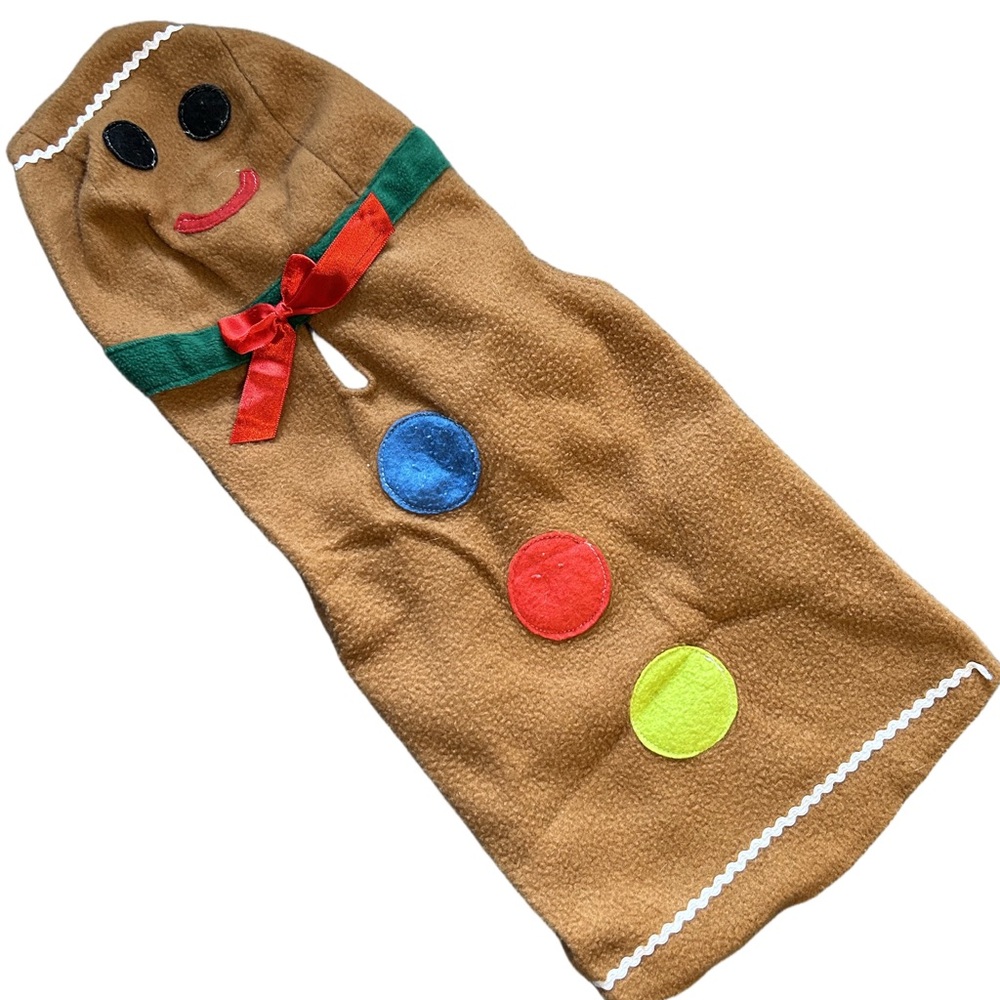 Gingerbread Man Dog Sweater Hoodie | Small | Christmas Holiday Costume | Fleece